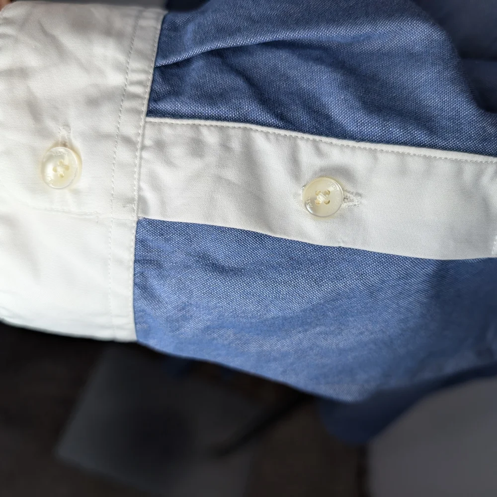 J. Crew Marie Marot Women's Blue Blouse with White Collar - Picture 5 of 10